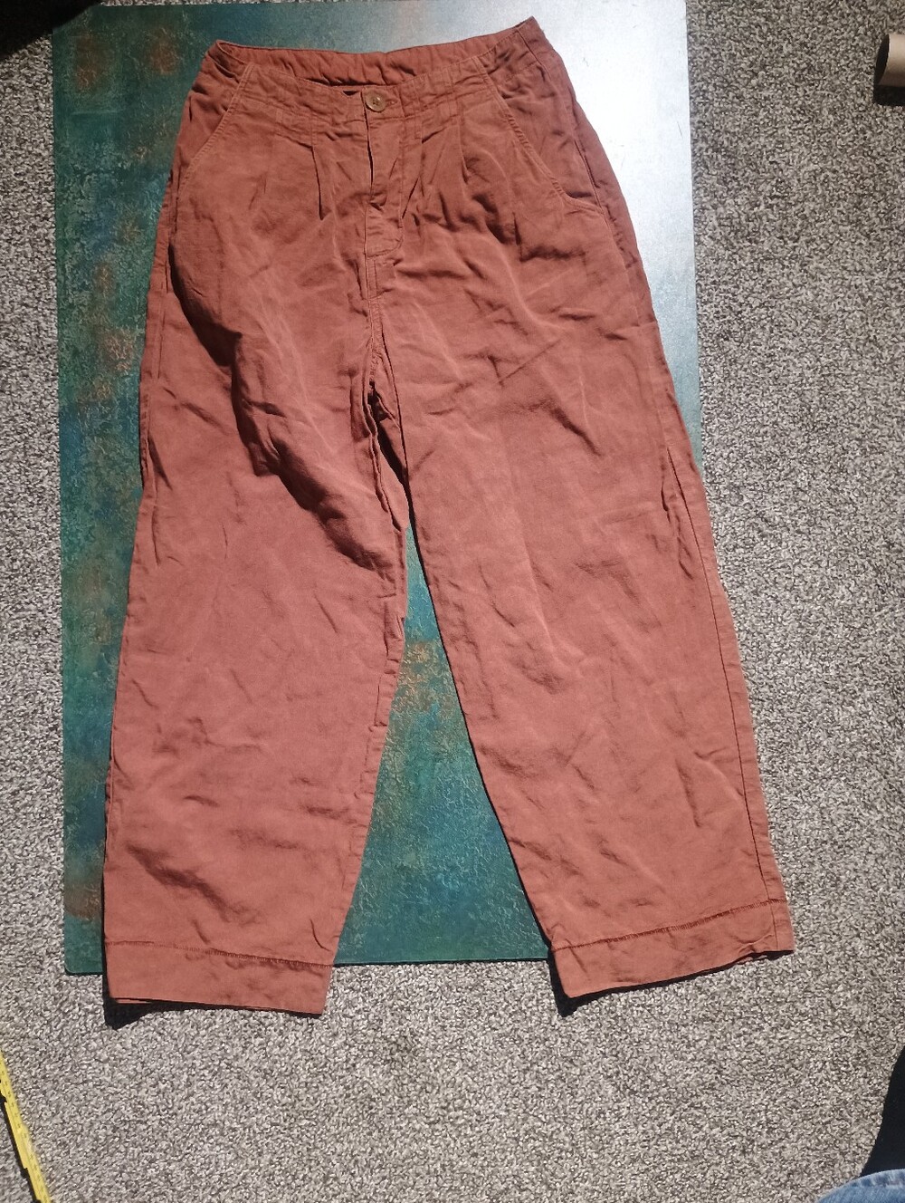 Wrap London Men's Rust-Brown Relaxed Chinos